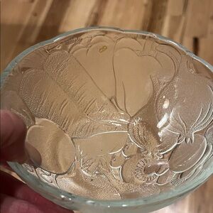 Elegant Glass Bowl with Floral Design Set of two